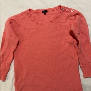 Ann Taylor Coral Button-Detail Sweater